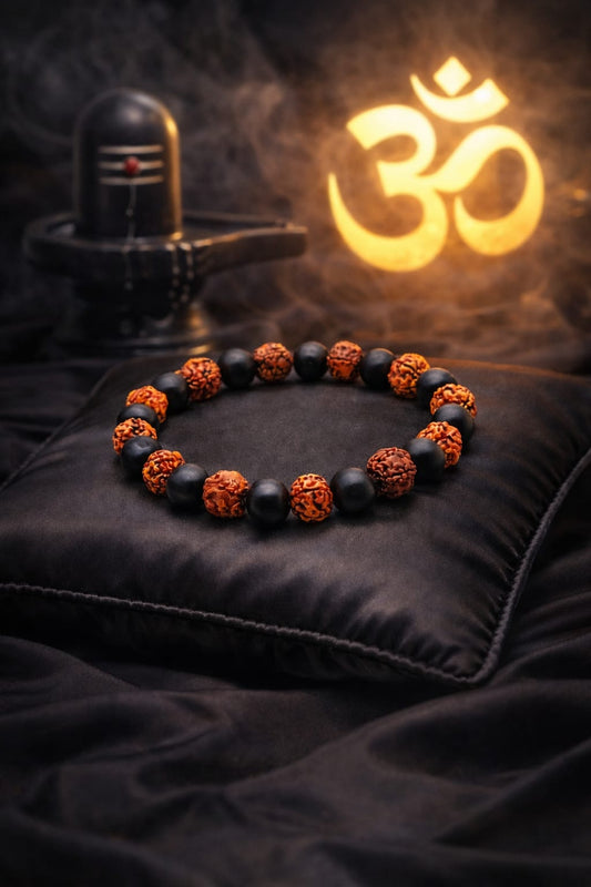 Natural Karungali Rudraksha Bracelet for Protection & Negative Energy Removal - RatnaSetu
