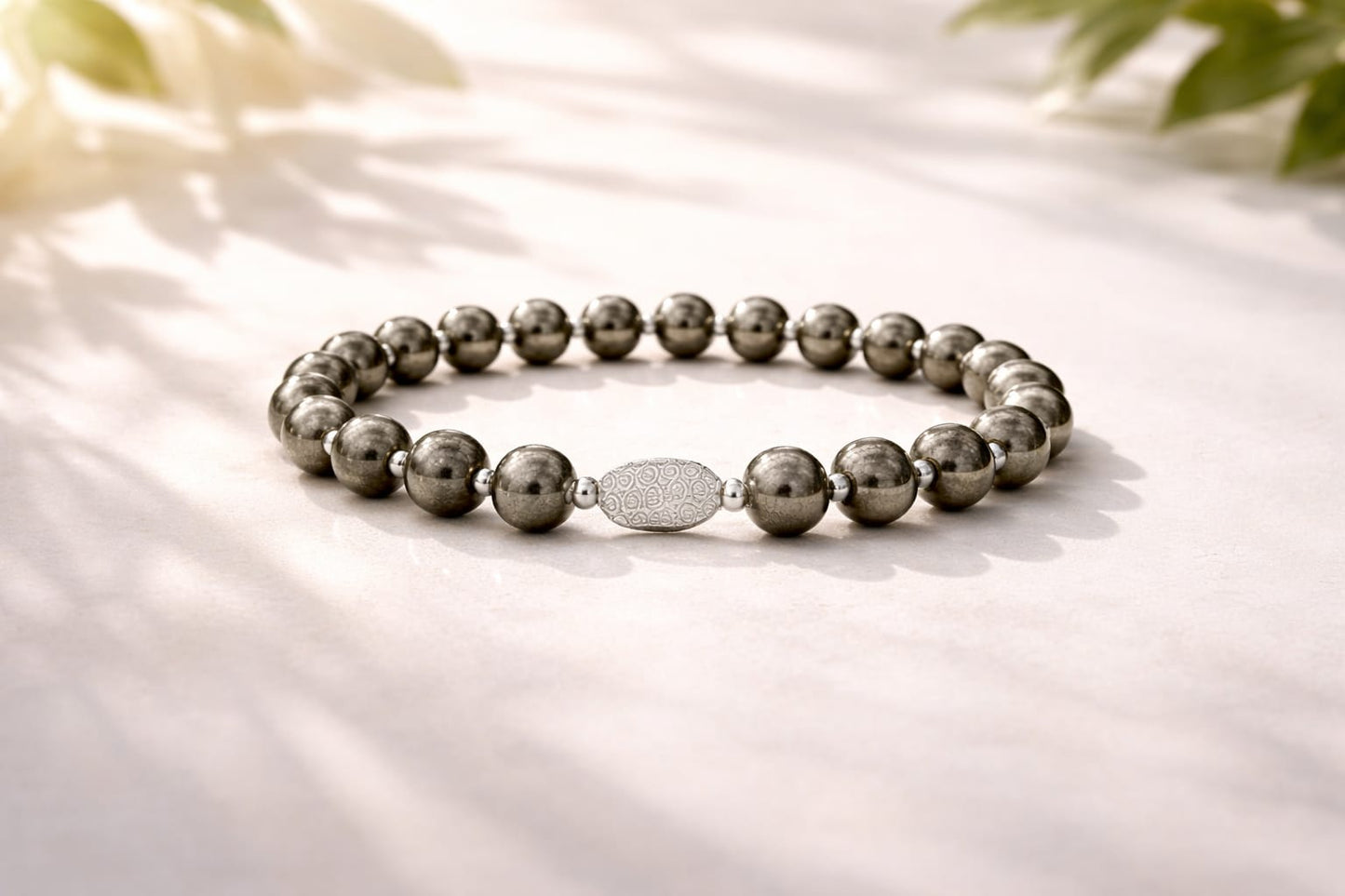 Premium Pyrite Natural Crystal Bracelet with Pure 925 Sterling Silver - RatnaSetu