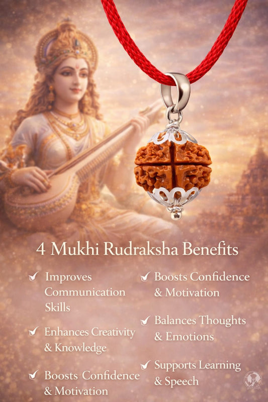 Buy Original 4 Mukhi Rudraksha | Certified Bead for Memory & Intellect | Ratnasetu