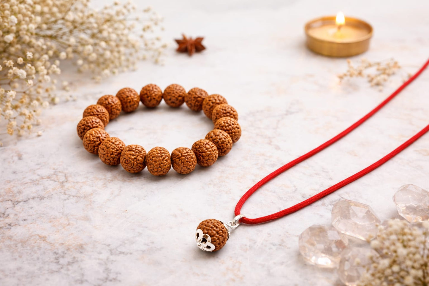 Original Certified 7 Mukhi Rudraksha Bracelet with Pendant Combo Set | RatnaSetu