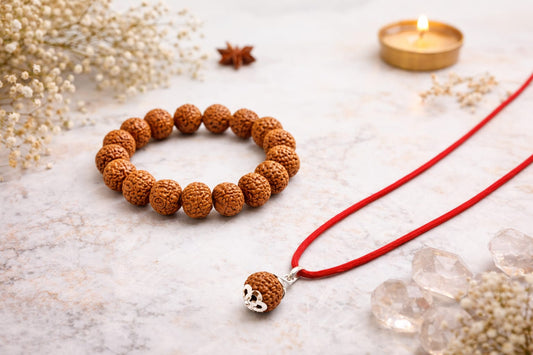 Original Certified 7 Mukhi Rudraksha Bracelet with Pendant Combo Set | RatnaSetu