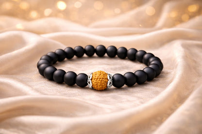 Natural Karungali Rudraksha Bracelet for Protection & Negative Energy Removal - RatnaSetu
