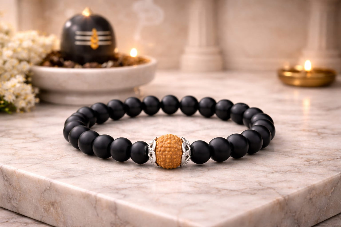 Natural Karungali Rudraksha Bracelet for Protection & Negative Energy Removal - RatnaSetu