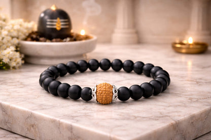 Natural Karungali Rudraksha Bracelet for Protection & Negative Energy Removal - RatnaSetu