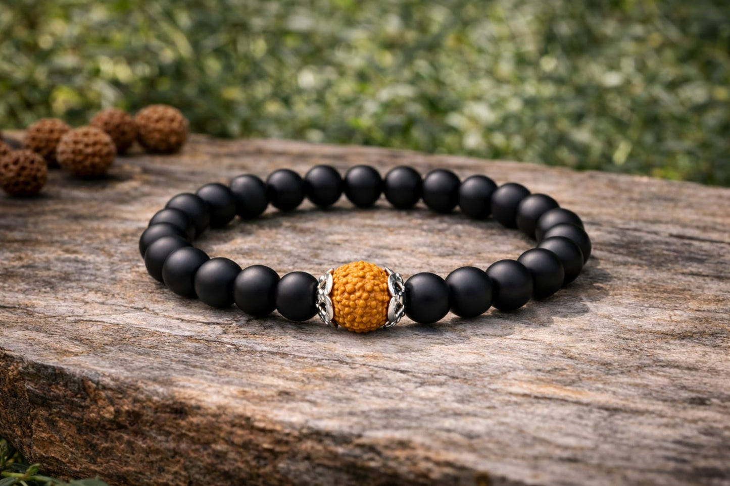 Natural Karungali Rudraksha Bracelet for Protection & Negative Energy Removal - RatnaSetu