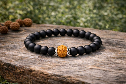 Natural Karungali Rudraksha Bracelet for Protection & Negative Energy Removal - RatnaSetu