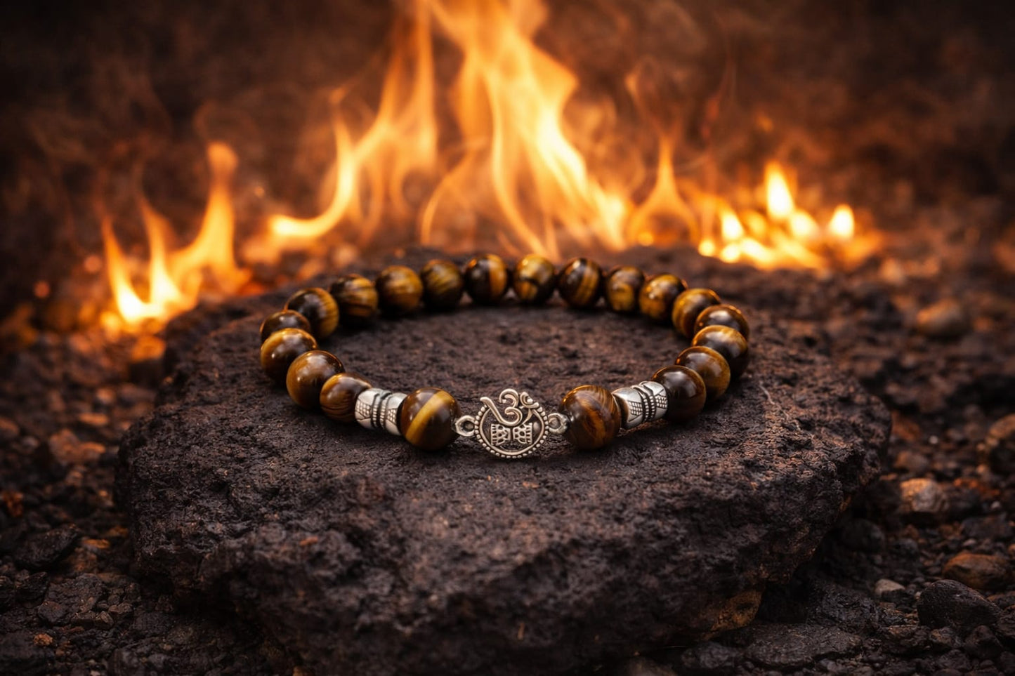 Premium Tiger Eye Natural Crystal Bracelet with 925 Sterling Silver - RatnaSetu
