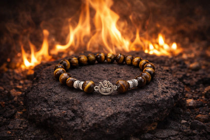 Premium Tiger Eye Natural Crystal Bracelet with 925 Sterling Silver - RatnaSetu