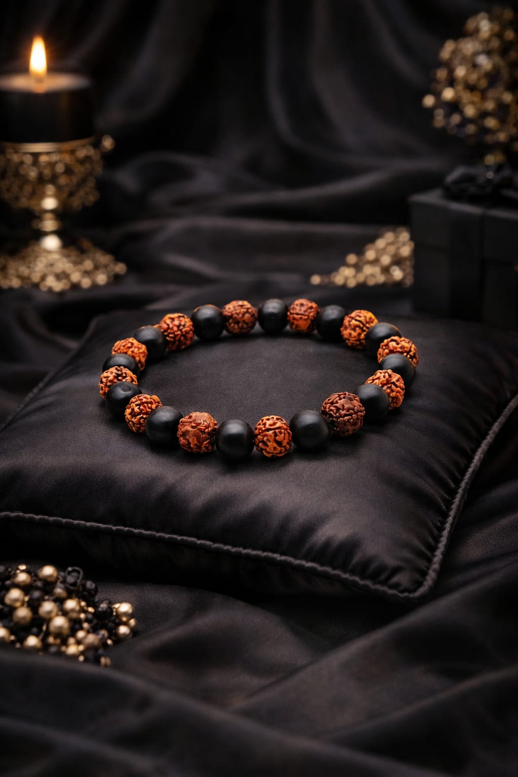 Natural Karungali Rudraksha Bracelet for Protection & Negative Energy Removal - RatnaSetu
