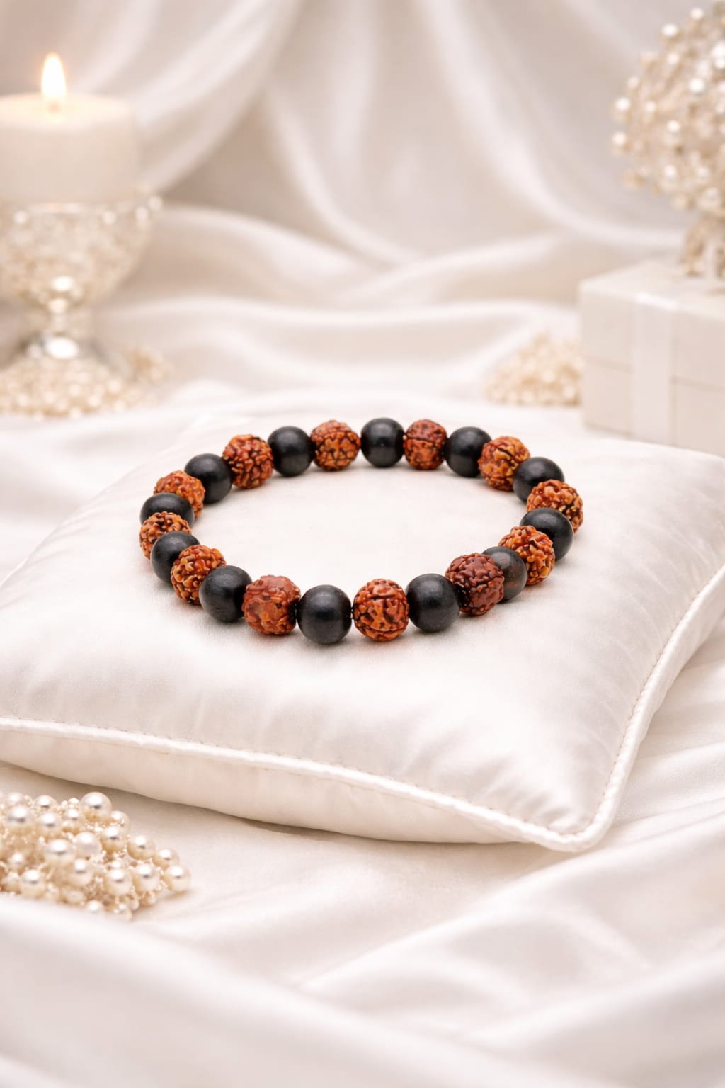 Natural Karungali Rudraksha Bracelet for Protection & Negative Energy Removal - RatnaSetu