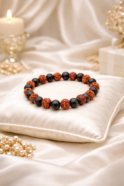 Natural Karungali Rudraksha Bracelet for Protection & Negative Energy Removal - RatnaSetu