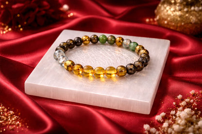 RatnaSetu Dhan Yog Bracelet with Charging Selenite Plate - Complete Wealth Combo