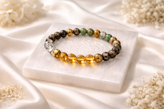 RatnaSetu Dhan Yog Bracelet with Charging Selenite Plate - Complete Wealth Combo