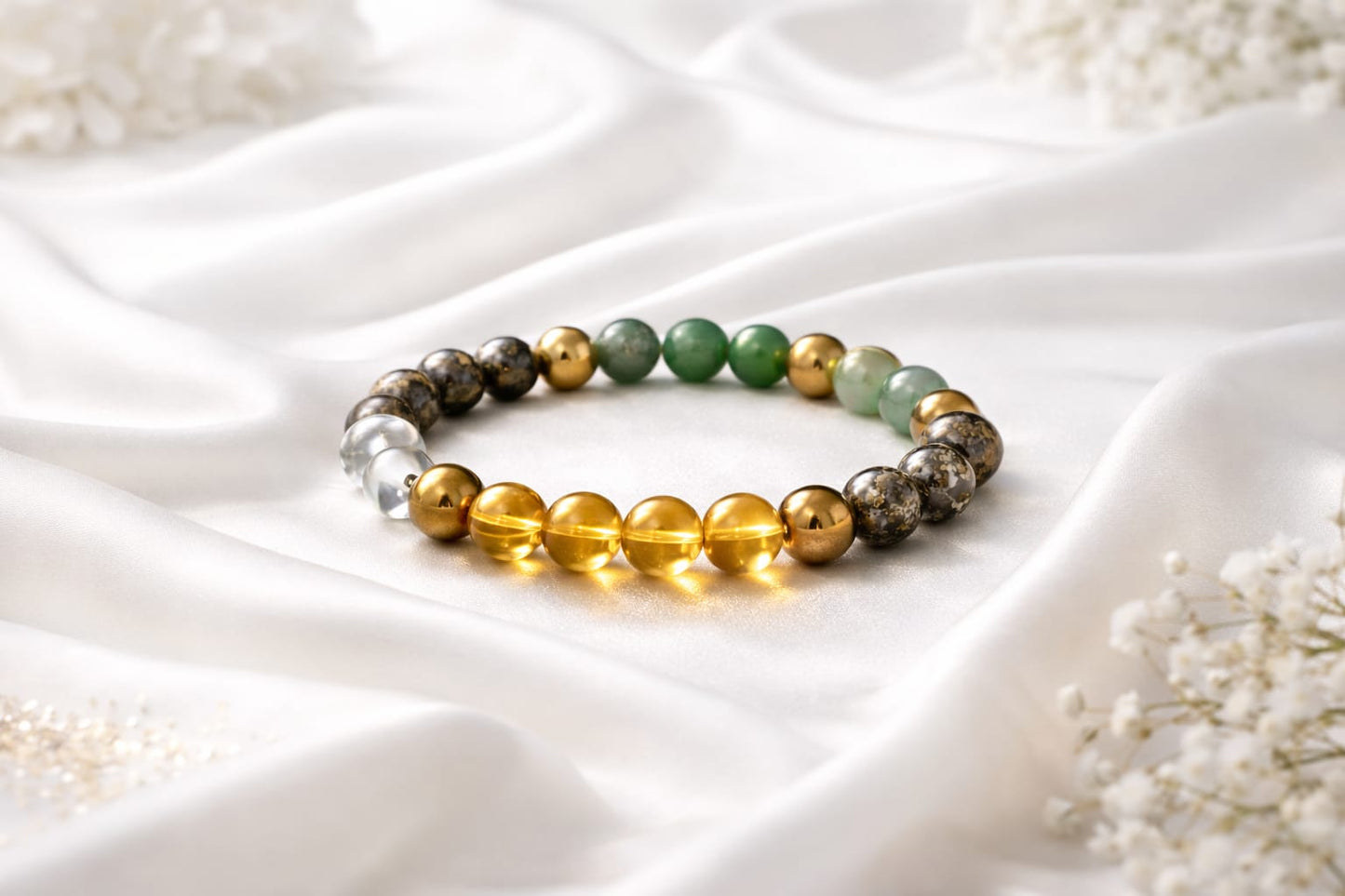 RatnaSetu Dhan Yog Bracelet with Charging Selenite Plate - Complete Wealth Combo