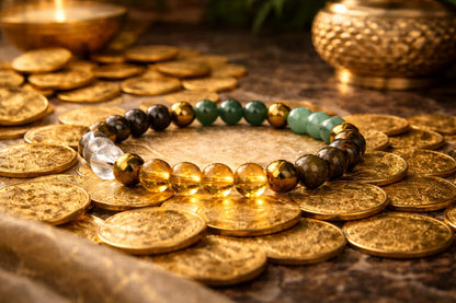 RatnaSetu Dhan Yog Bracelet with Charging Selenite Plate - Complete Wealth Combo