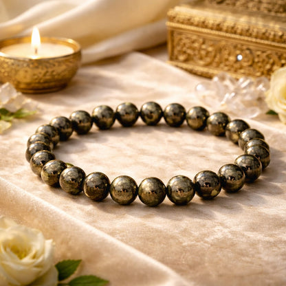Pyrite Money Magnet Super Combo: Pyrite Bracelet, Tree, Turtle, Tumble & Selenite Plate - RatnaSetu