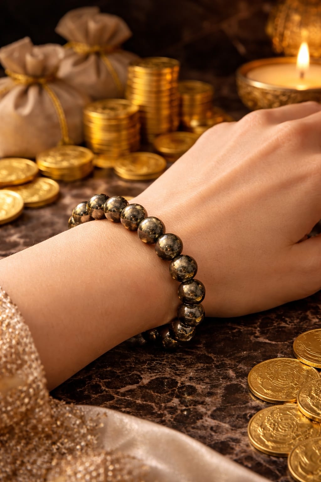 Original Pyrite Bracelet for Wealth & Success by RatnaSetu - Lab Certified