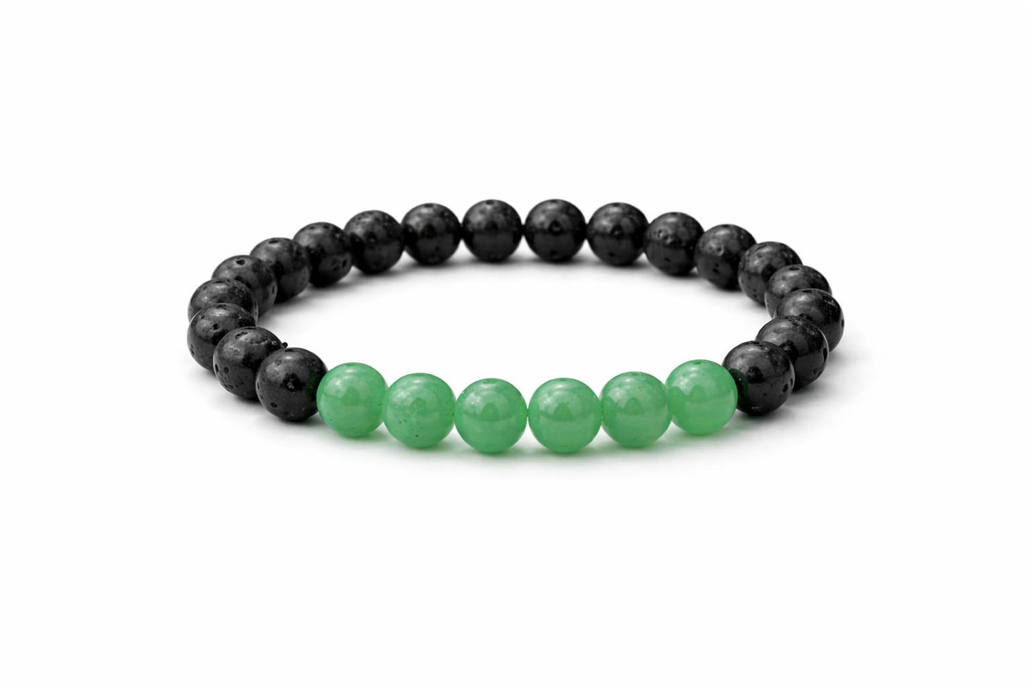Natural Green Aventurine and Lava Stone Bracelet for Success & Good Luck - RatnaSetu