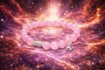 Luxury 925 Silver Rose Quartz Healing Crystal Bracelet for Love & Calm - RatnaSetu