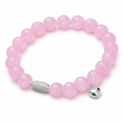 Luxury 925 Silver Rose Quartz Healing Crystal Bracelet for Love & Calm - RatnaSetu