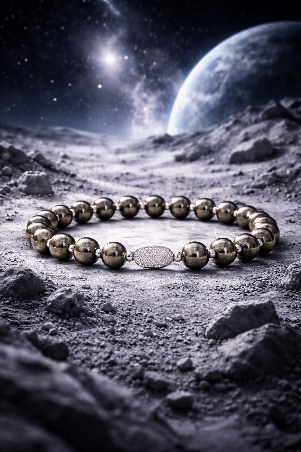 Premium Pyrite Natural Crystal Bracelet with Pure 925 Sterling Silver - RatnaSetu