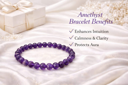Original Amethyst Bracelet for Peace & Anxiety Relief by RatnaSetu - Certified