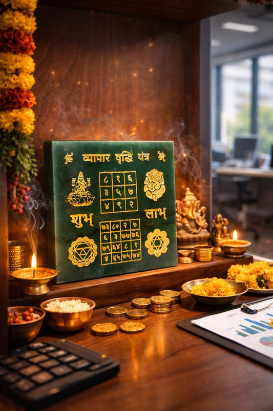 Vypar Vridhi Kit: Pyrite Tree, Pyrite Turtle, Vypar Vridhi Yantra, Dhanyog Bracelet & Evil Eye - RatnaSetu