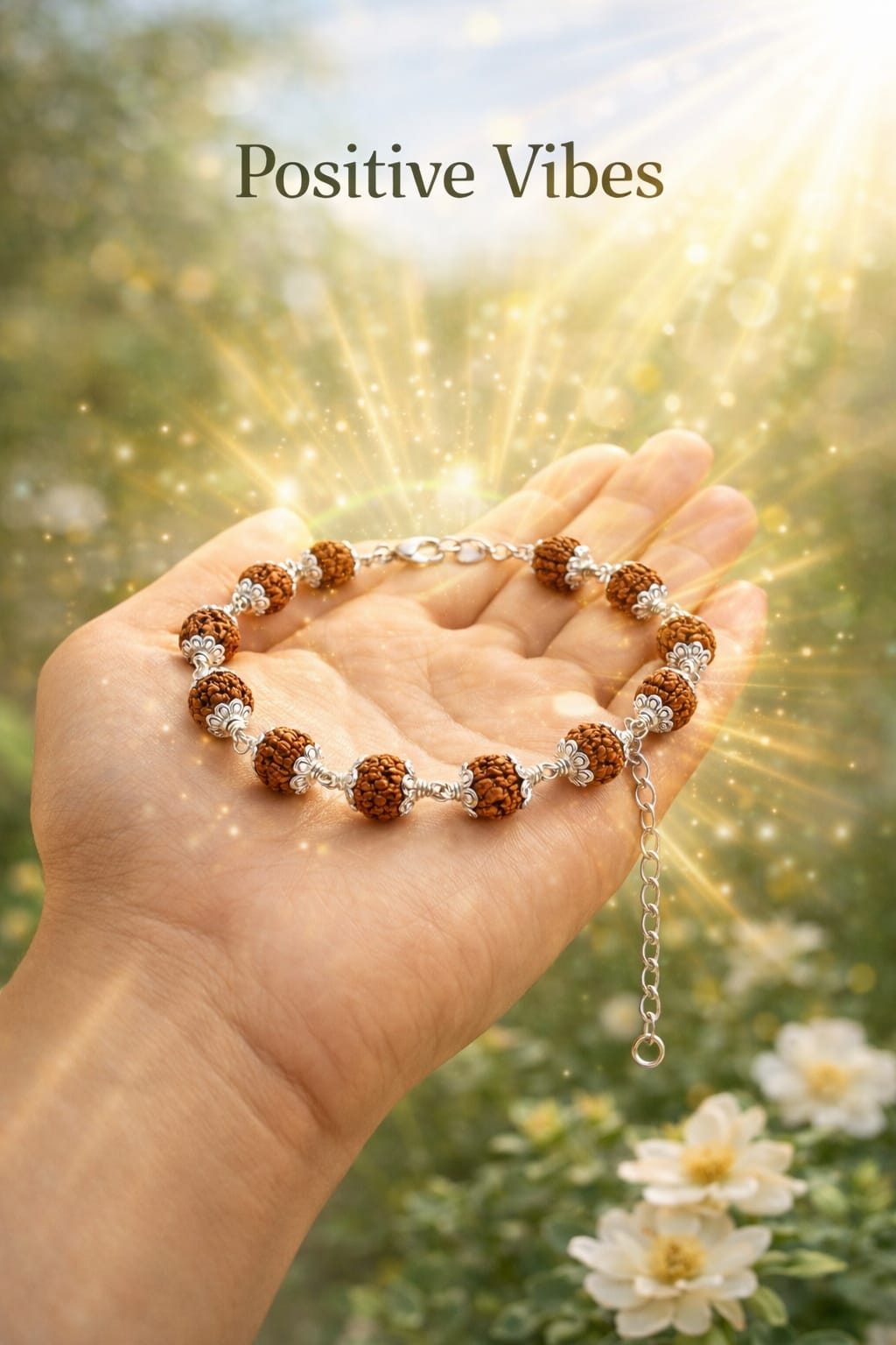 Original 5 Mukhi Rudraksha Bracelet with Metal Caps by RatnaSetu - Certified & Natural | Ratnasetu