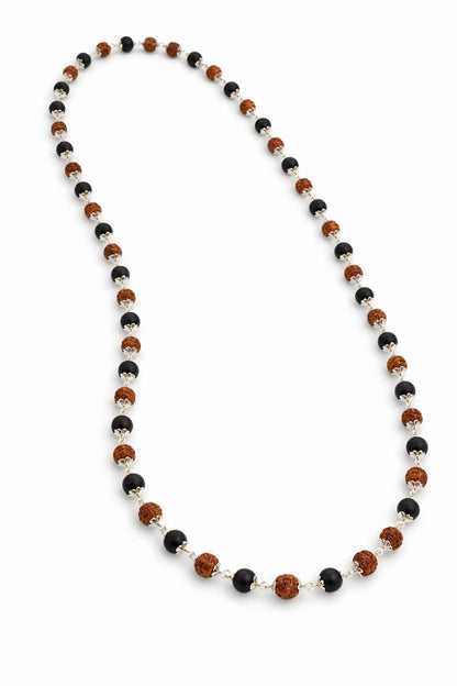 Original Rudraksha & Karungali Mala with Premium Metal Caps - RatnaSetu