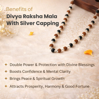 Original Rudraksha & Karungali Mala with Premium Metal Caps - RatnaSetu