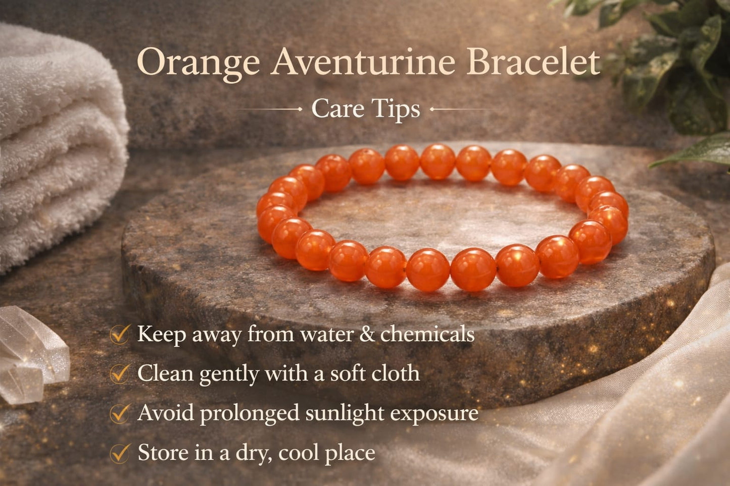 Natural Orange Aventurine Stone Bracelet for Energy & Creativity | RatnaSetu