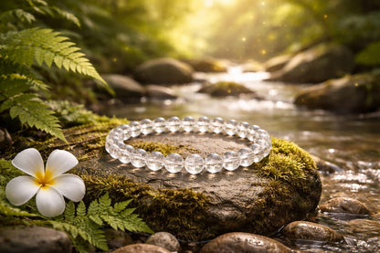 Original Sphatik Bracelet (Clear Quartz) by RatnaSetu - Lab Certified & Natural