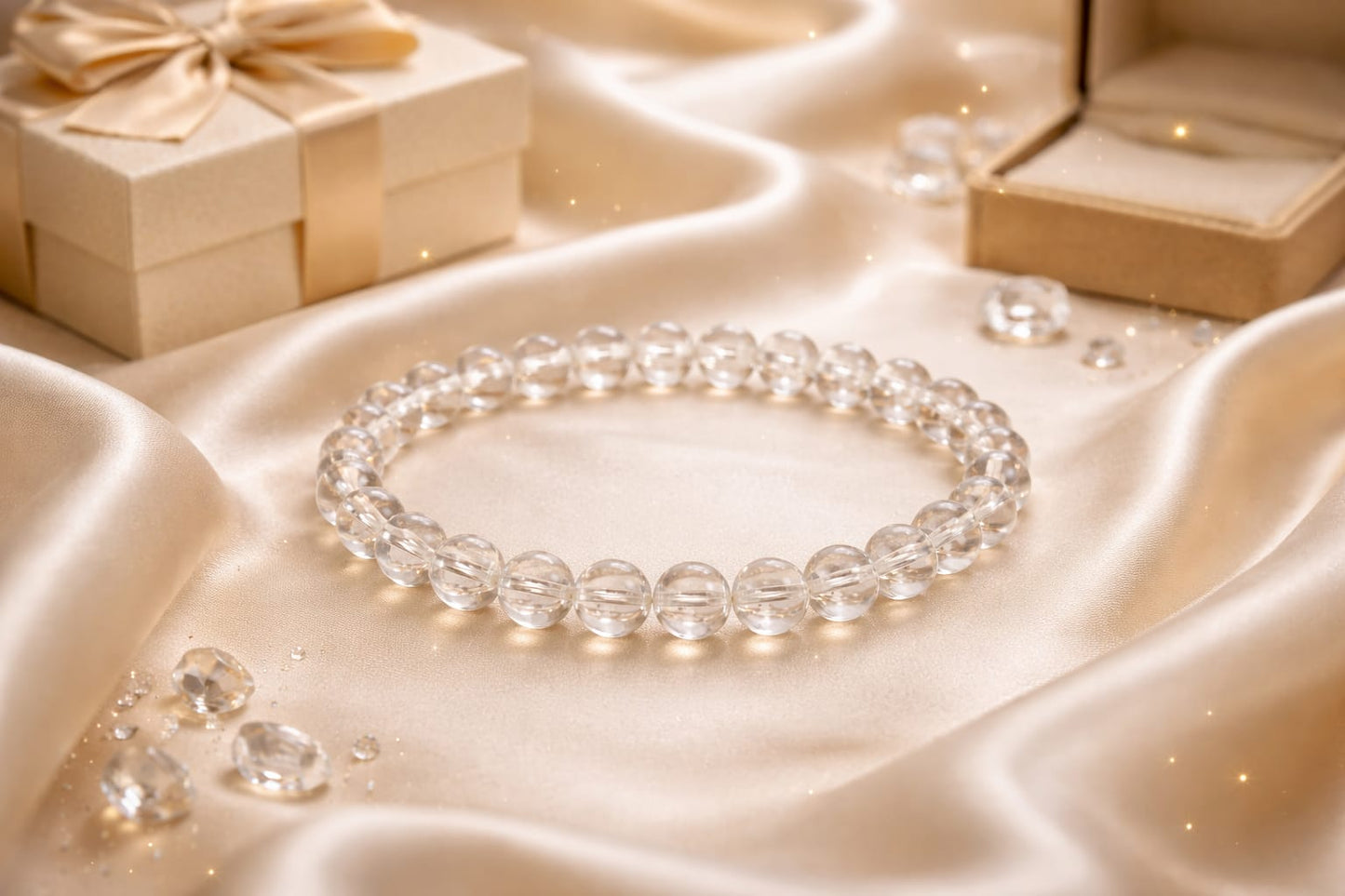 Original Sphatik Bracelet (Clear Quartz) by RatnaSetu - Lab Certified & Natural