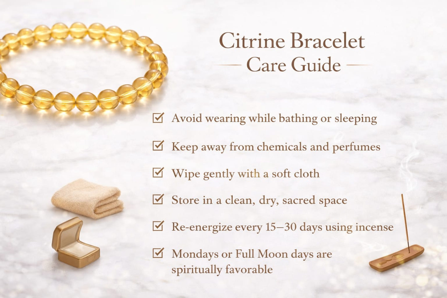 Original Citrine Bracelet for Success & Wealth by RatnaSetu - Lab Certified