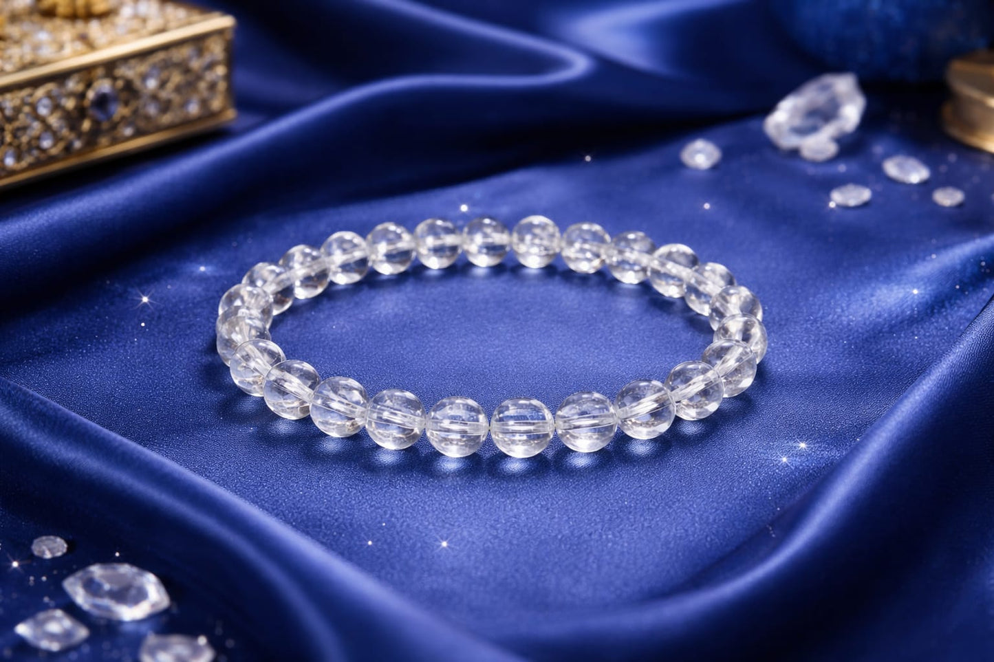 Original Sphatik Bracelet (Clear Quartz) by RatnaSetu - Lab Certified & Natural