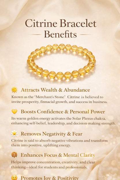 Original Citrine Bracelet for Success & Wealth by RatnaSetu - Lab Certified