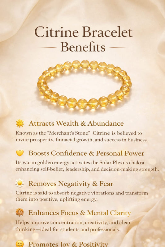 Original Citrine Bracelet for Success & Wealth by RatnaSetu - Lab Certified