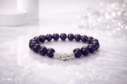 Luxury 925 Silver Amethyst Healing Crystal Bracelet for Peace & Calm - RatnaSetu