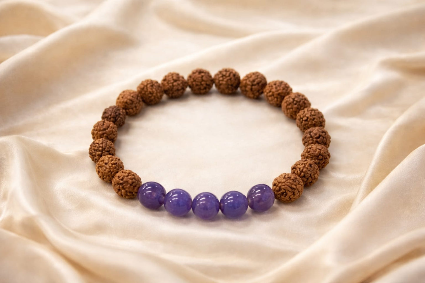 Original Certified Rudraksha & Amethyst Bracelet with Pendant Combo Set | RatnaSetu