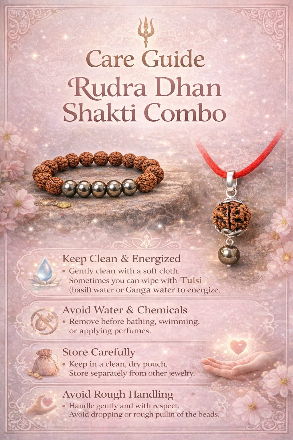 Natural Pyrite & Rudraksha Combo - Wealth & Protection Bracelet and Pendant Set | RatnaSetu