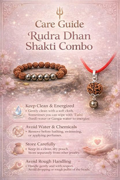 Natural Pyrite & Rudraksha Combo - Wealth & Protection Bracelet and Pendant Set | RatnaSetu