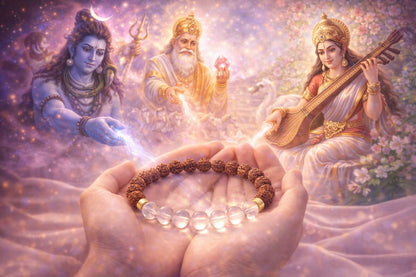 Original Sphatik & Rudraksha Bracelet for Peace & Focus (Certified) - RatnaSetu