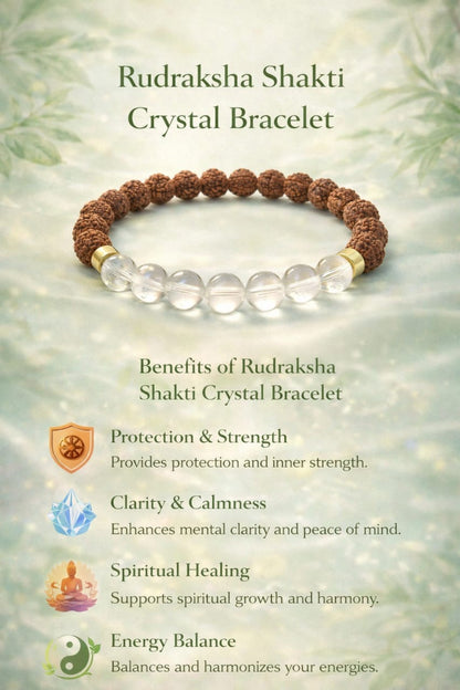 Original Sphatik & Rudraksha Bracelet for Peace & Focus (Certified) - RatnaSetu