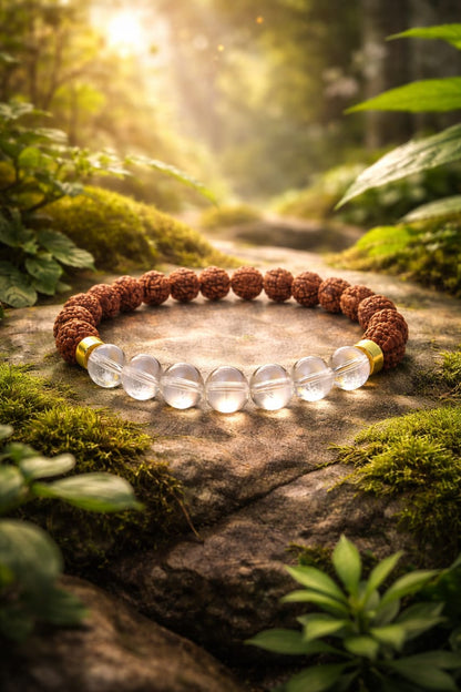 Original Sphatik & Rudraksha Bracelet for Peace & Focus (Certified) - RatnaSetu