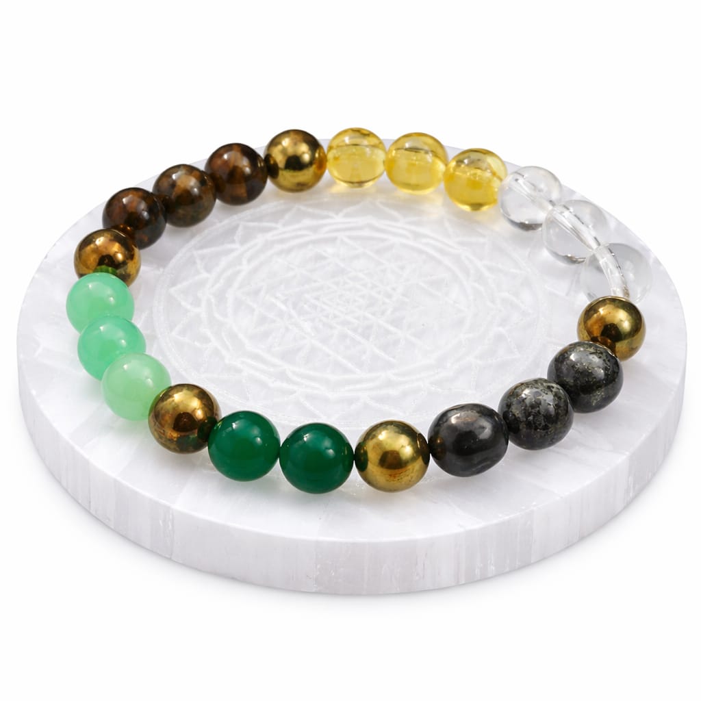 RatnaSetu Dhan Yog Bracelet with Charging Selenite Plate - Complete Wealth Combo