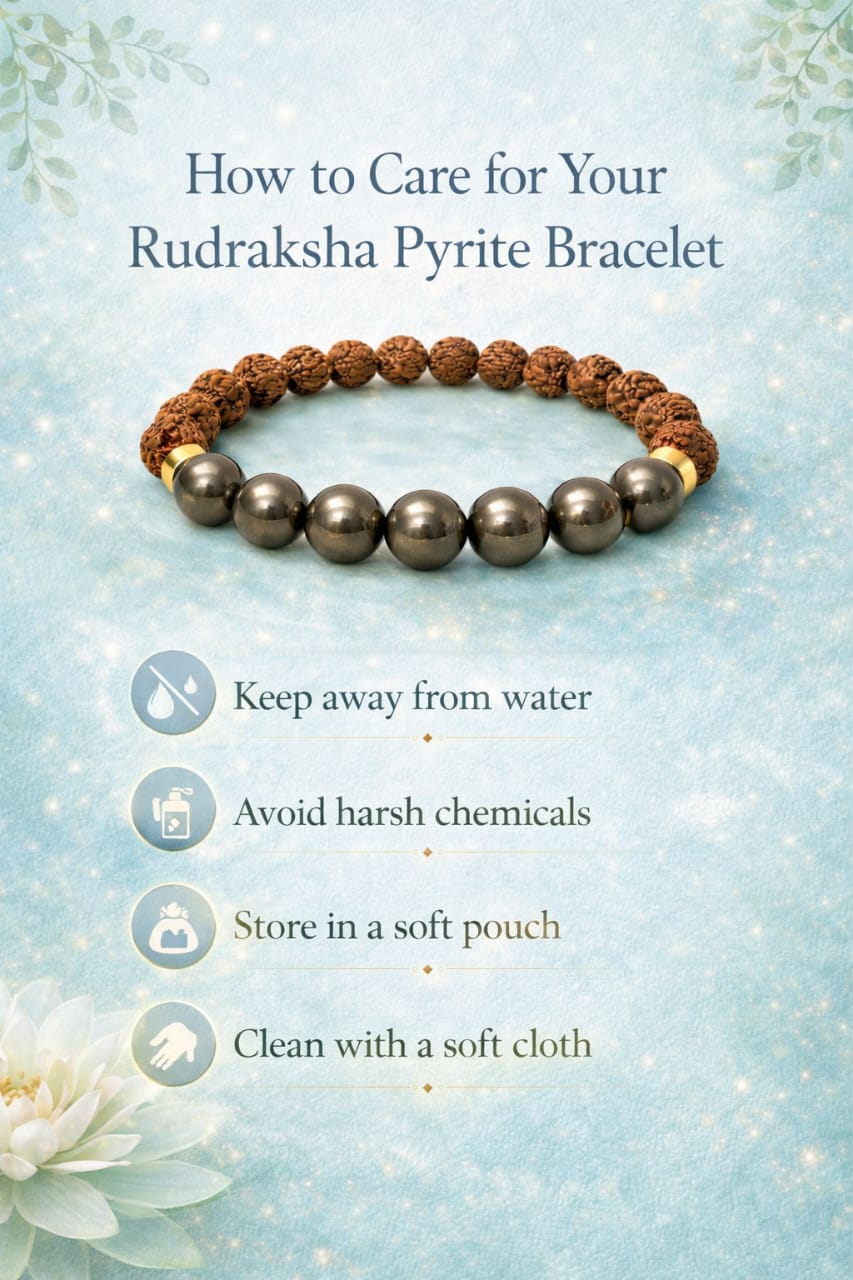 Natural Pyrite & Rudraksha Bracelet for Wealth & Success (Certified) - RatnaSetu