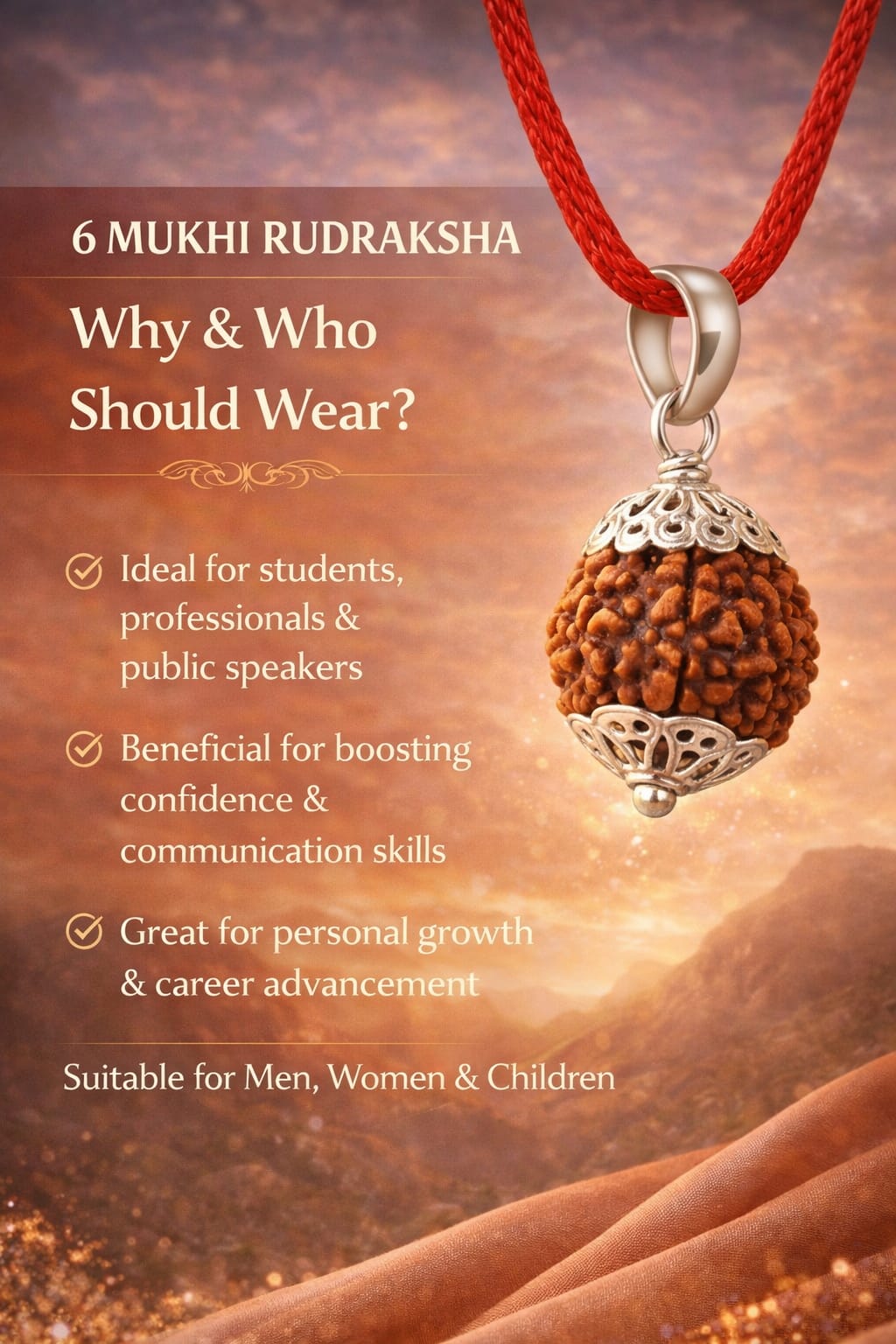 Buy Original 6 Mukhi Rudraksha | Certified Bead for Focus & Willpower | Ratnaset