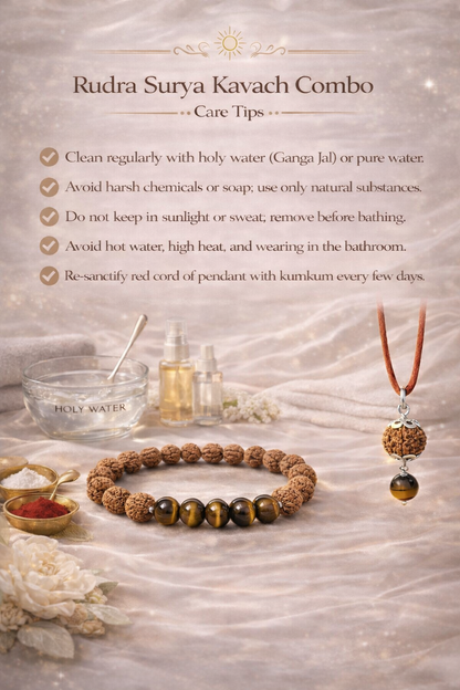 Natural Tiger Eye & Rudraksha Combo - Courage & Protection Bracelet Set | RatnaSetu